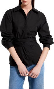 Marcella Ellory Ruched Sleeve Woven Shirt