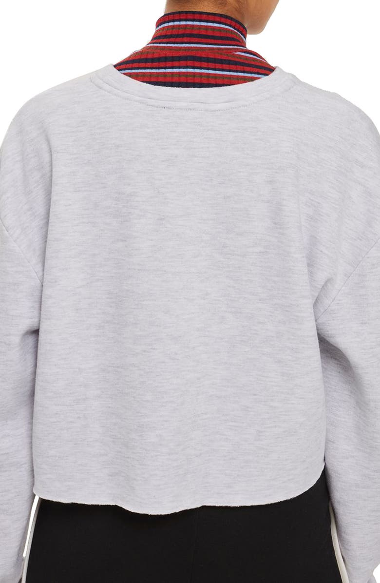 Topshop Crop Sweatshirt, Alternate, color,