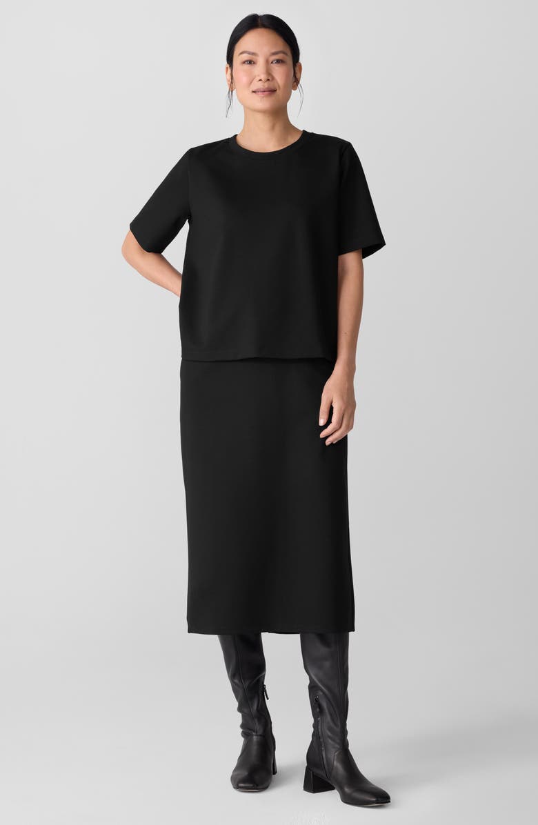 Eileen Fisher Pocket Midi Skirt, Alternate, color, Black