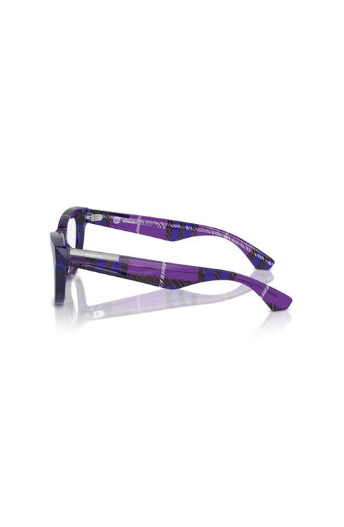 Burberry 52mm Rectangle Optical Glasses In Purple