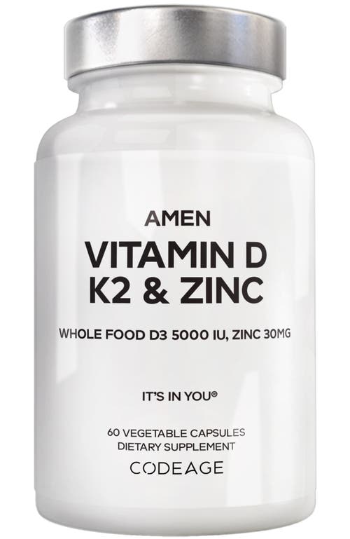Codeage Amen Vitamin D, K2 & Zinc Supplement in White  product