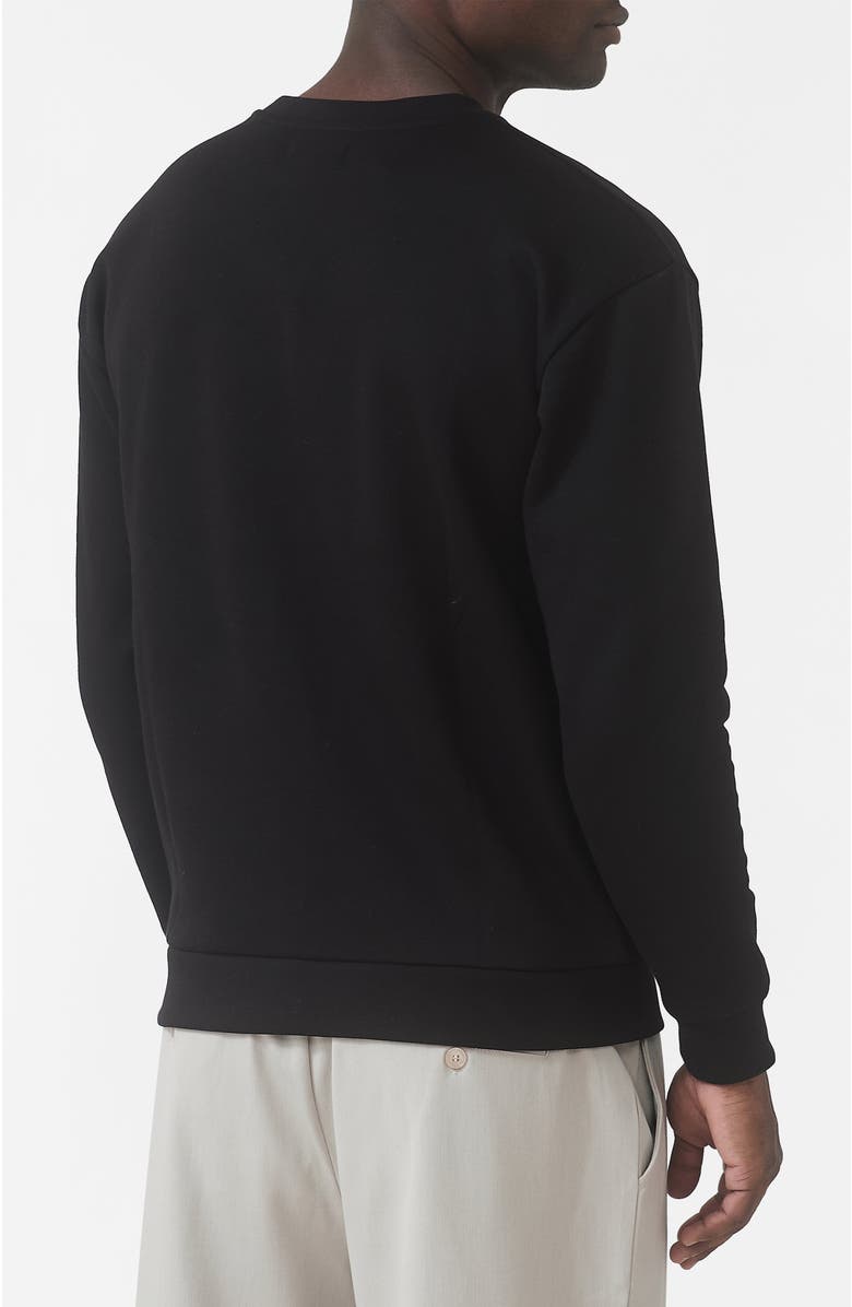 MAUVAIS Ricamo Regular Logo Crew Sweatshirt, Alternate, color, Black