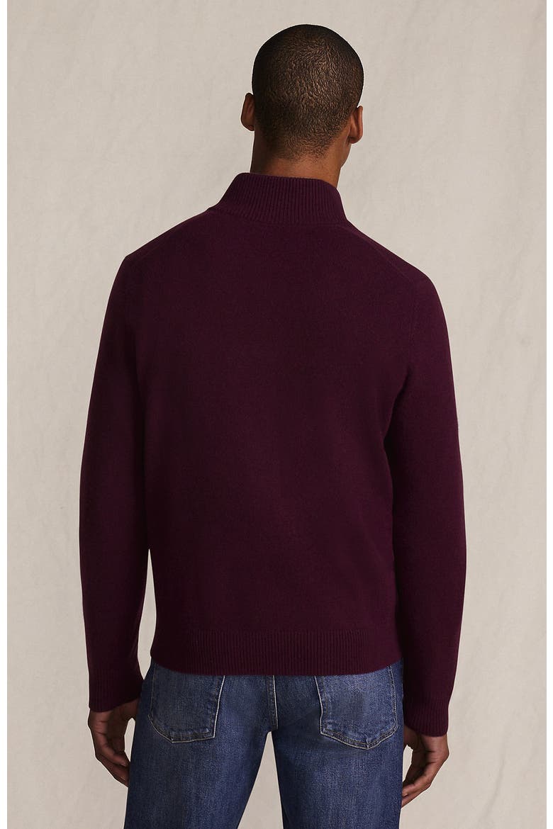 Fine Gauge Cashmere Quarter Zip, Alternate, color, Lush Burgundy
