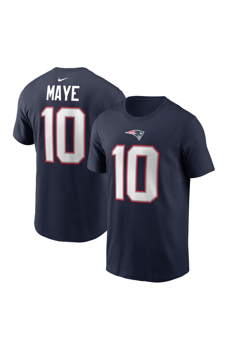 Nike Youth Nike Drake Maye Navy New England Patriots 2024 NFL Draft First Round Pick Fuse Name & Number T-Shirt, Main, color,