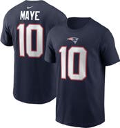 Nike Youth Nike Drake Maye Navy New England Patriots 2024 NFL Draft First Round Pick Fuse Name & Number T-Shirt