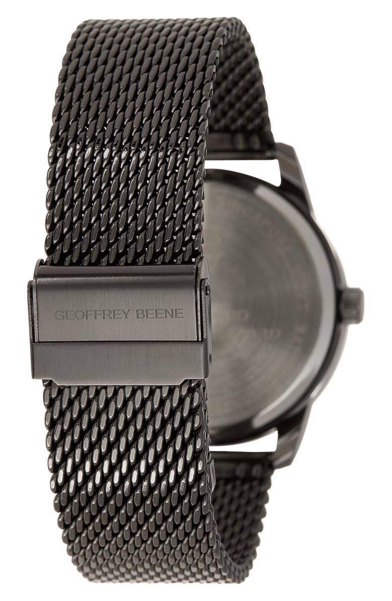 GEOFFREY BEENE Men's Diamond Mesh Strap Watch, 41mm - 0.001 ctw, Alternate, color, Gunmetal