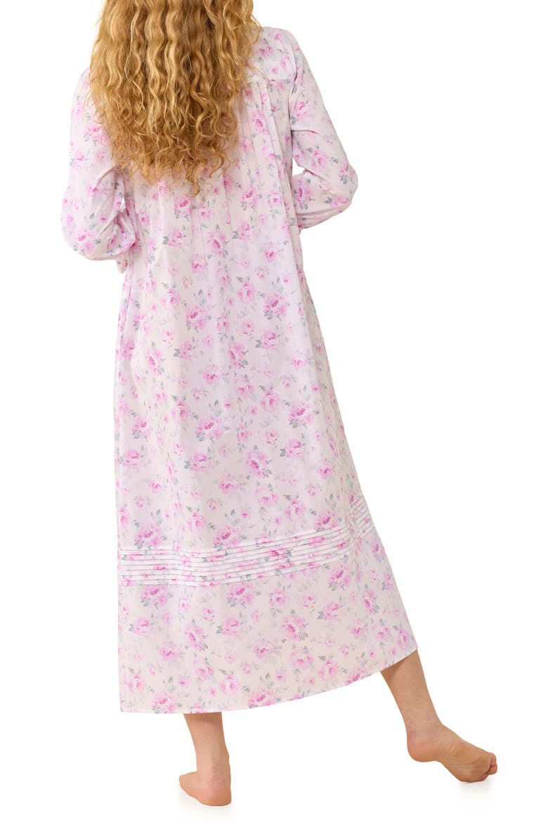 Floral Long Sleeve Cotton Robe, Alternate, color, ROSEBUD