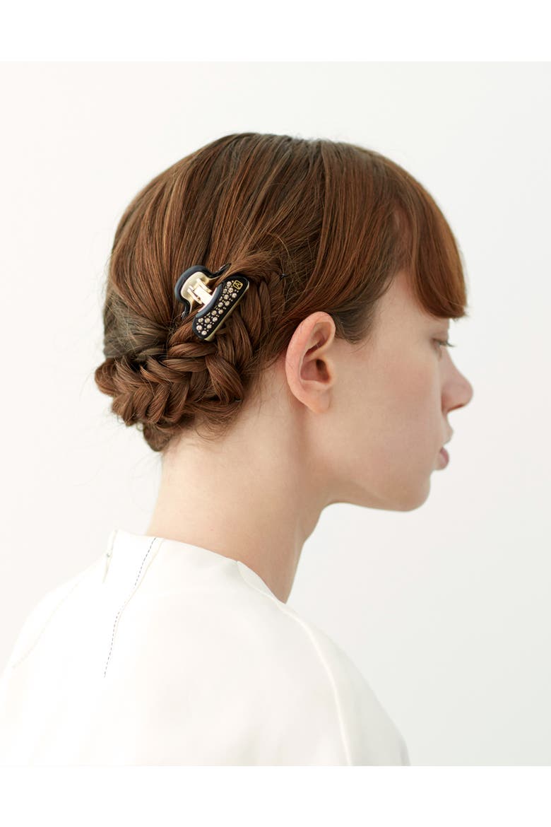 Vendome Small Crystal Hair Claw Clip, Alternate, color, Black