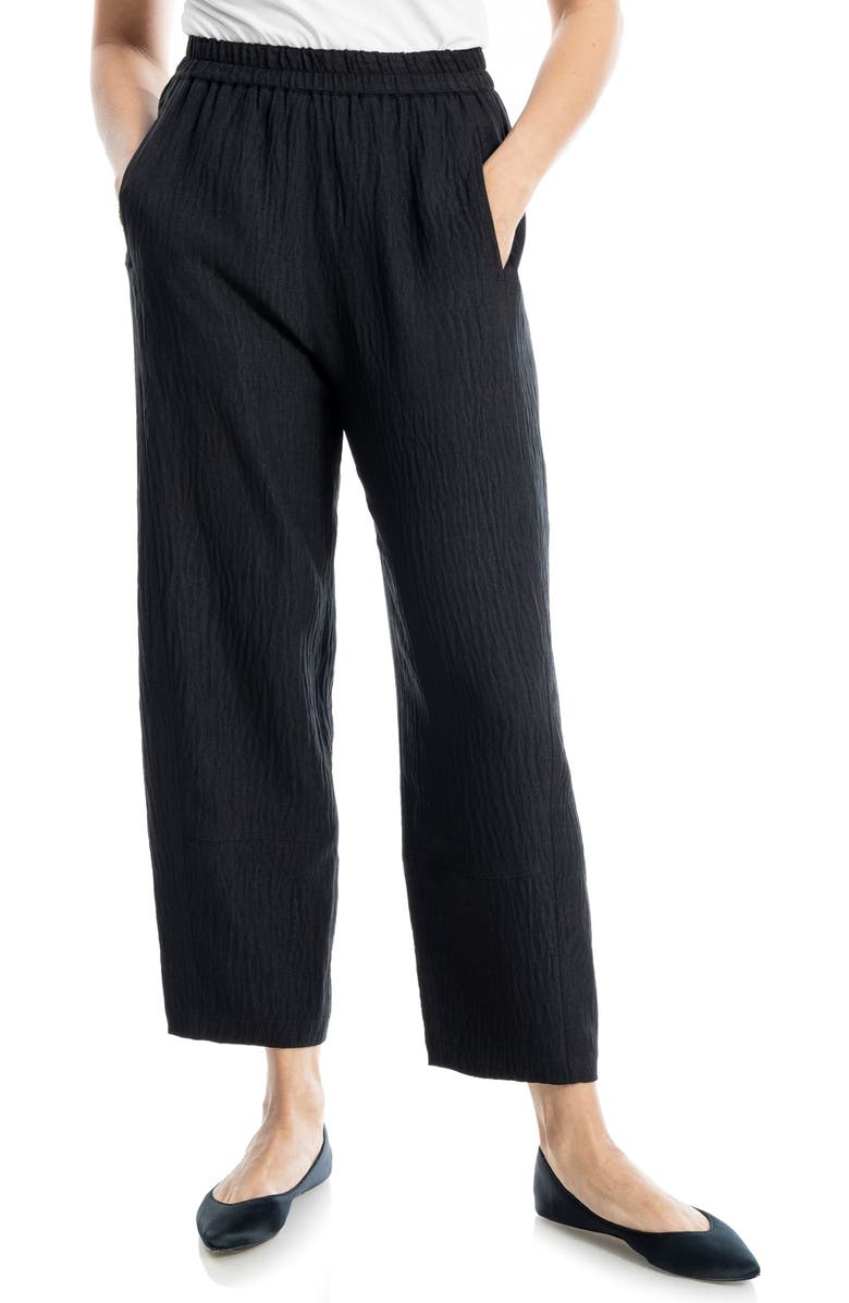 MAX STUDIO Textured Twill Barrel Leg Pants, Main, color, 