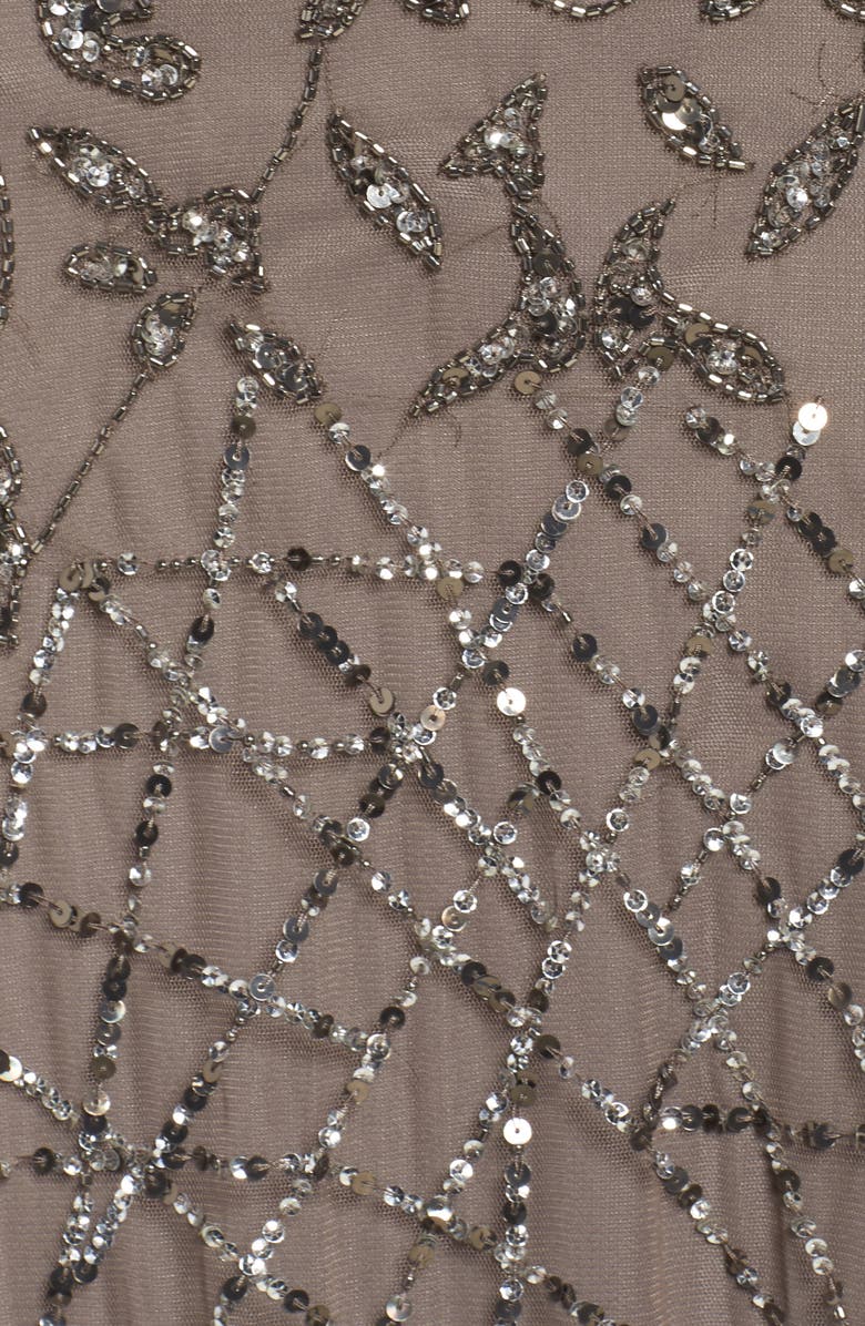 Adrianna Papell Embellished Mesh Gown, Alternate, color, 