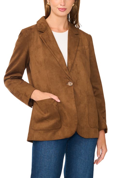 Faux Suede Blazer