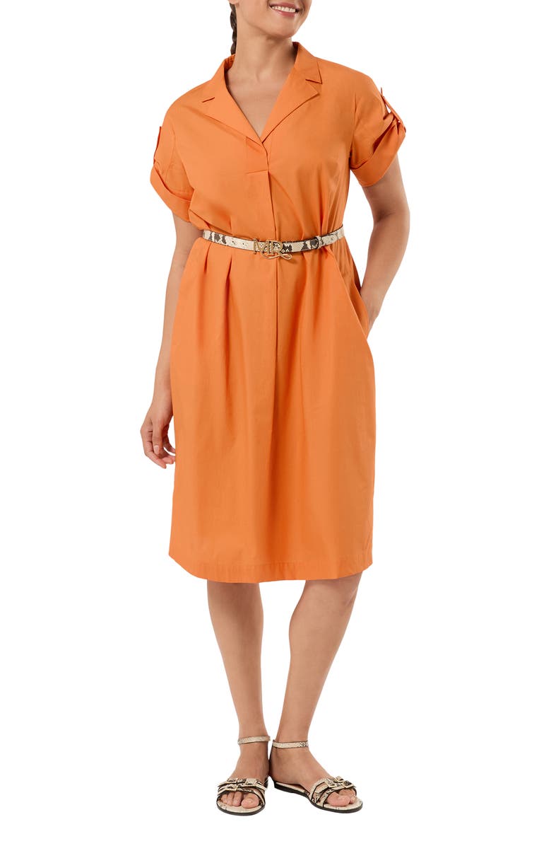 Marina Rinaldi Mrsacro Cotton Shirtdress, Alternate, color, Tangerine