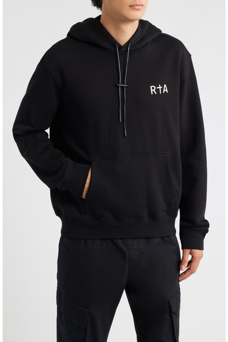 Dion Cross Graphic Hoodie, Main, color, BLACK WHITE CROSS