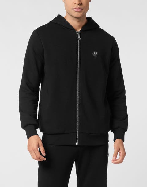 Fleece Zip Hoodie Skull America Men