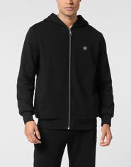 PHILIPP PLEIN Fleece Zip Hoodie Skull America Men