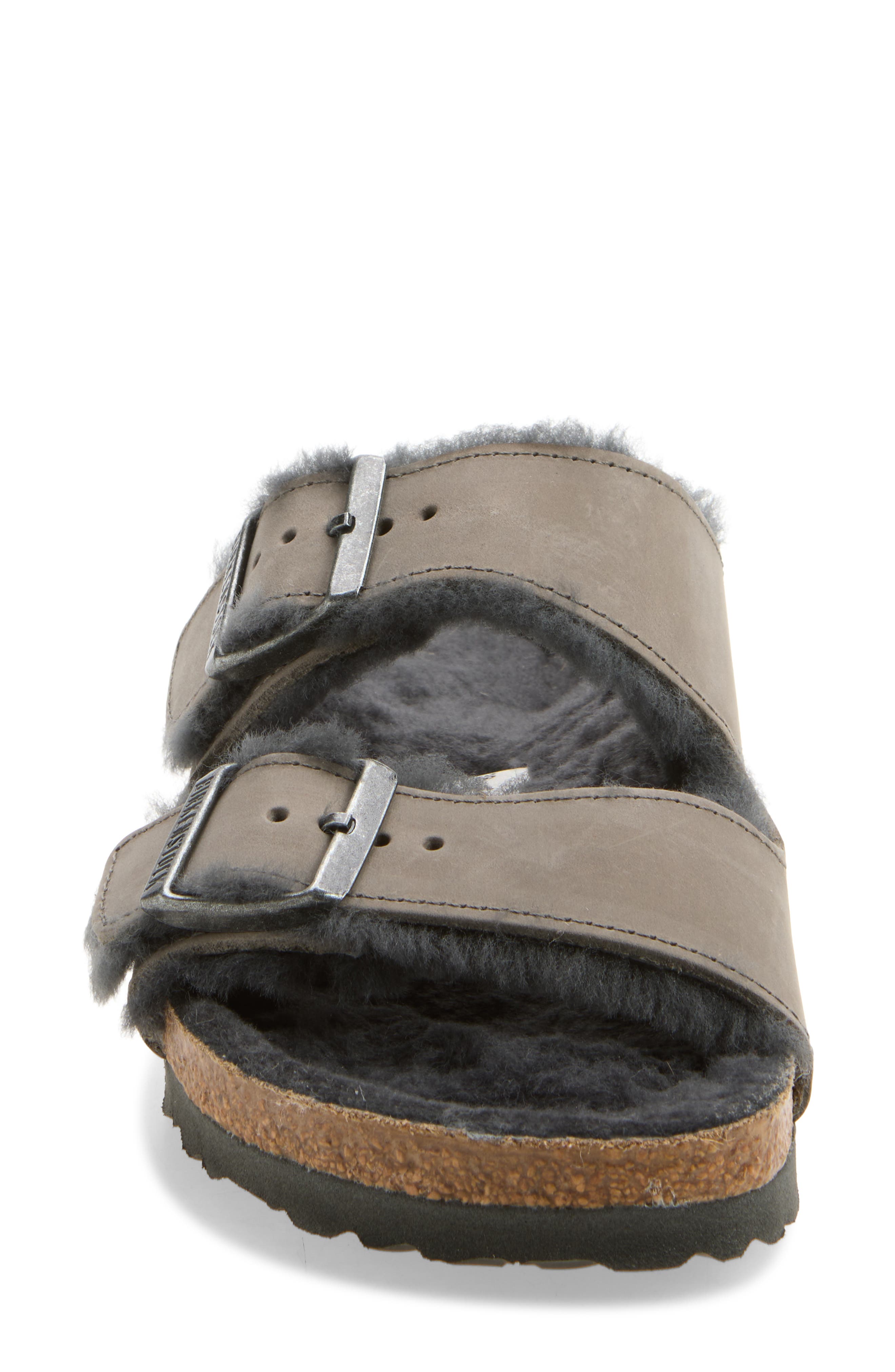 Arizona Oiled Genuine Shearling Sandal - Discontinued, Alternate, color, IRON/ IRON