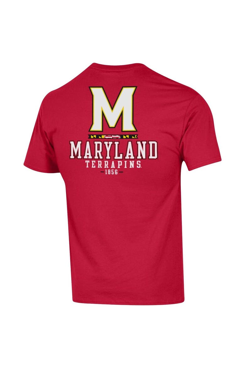 Men's Champion Red Maryland Terrapins Stack 2-Hit T-Shirt, Alternate, color, Red