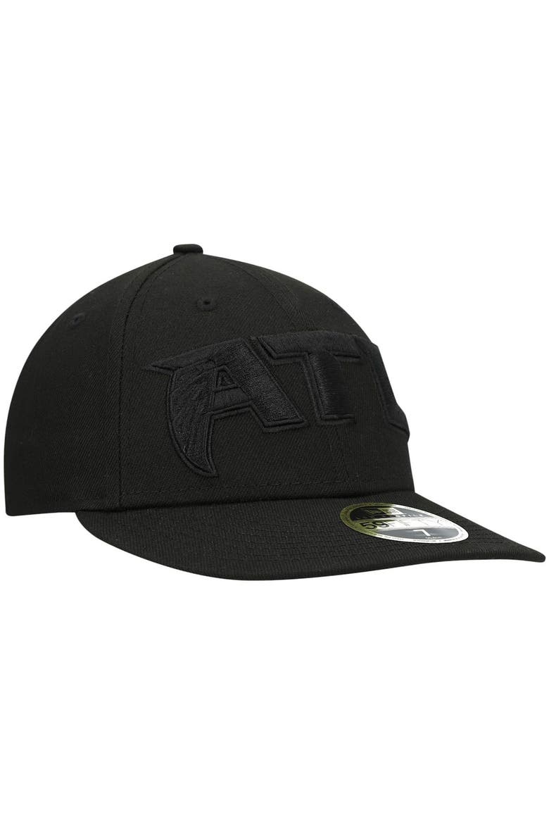 Men's New Era Black Atlanta Falcons Alternate Logo Black on Black Low Profile 59FIFTY II Fitted Hat, Alternate, color, Black