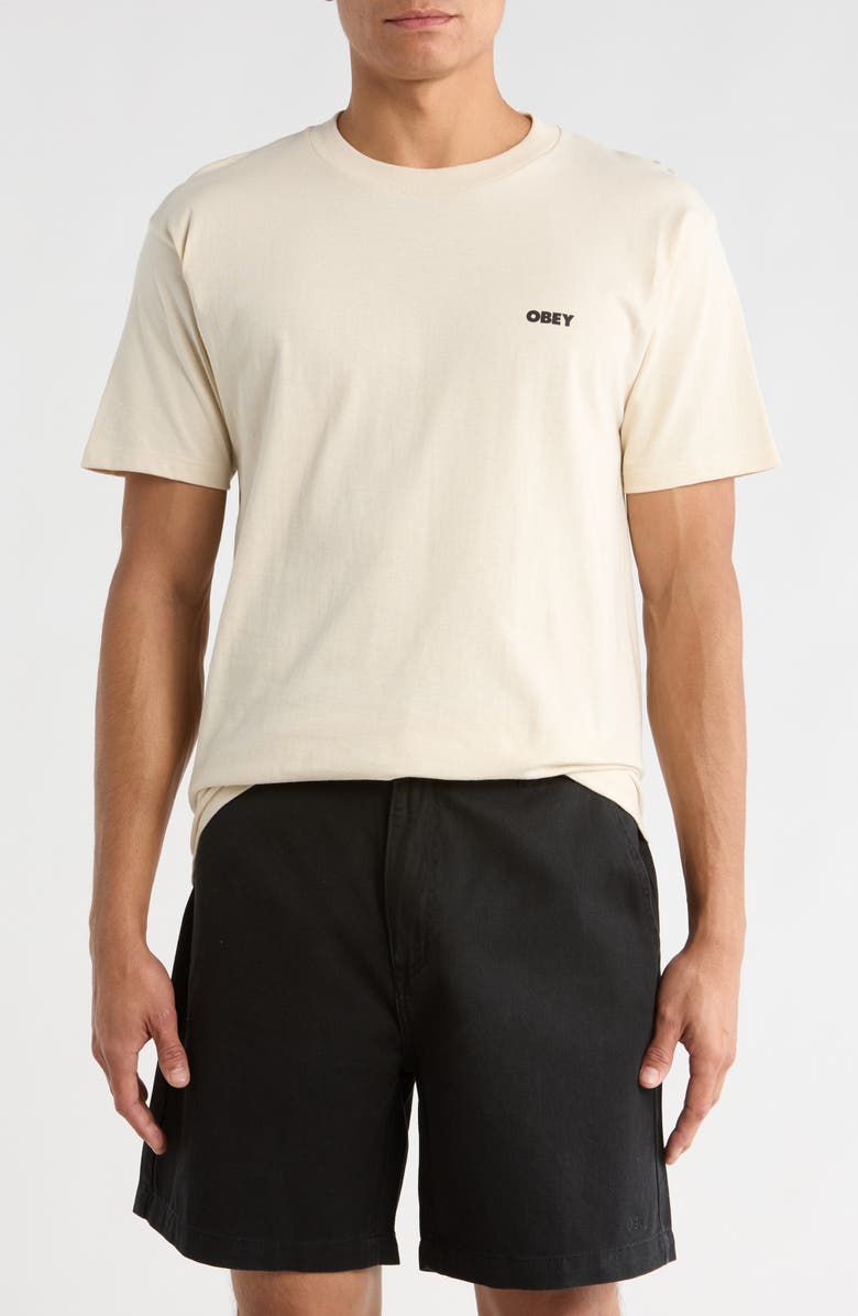 Obey Peace Target Graphic T-Shirt, Main, color, Cream