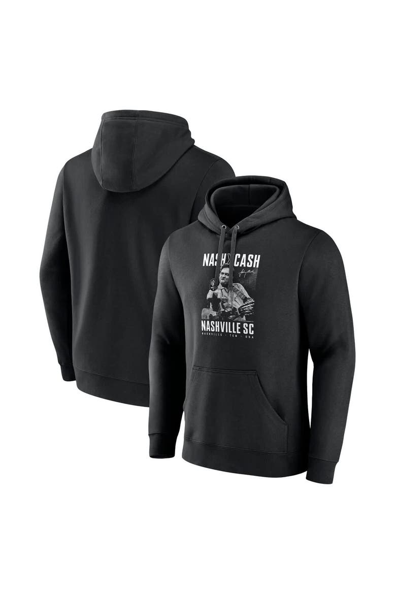 Men's Fanatics Black Nashville SC Johnny Cash Finger Pullover Hoodie, Main, color, Black