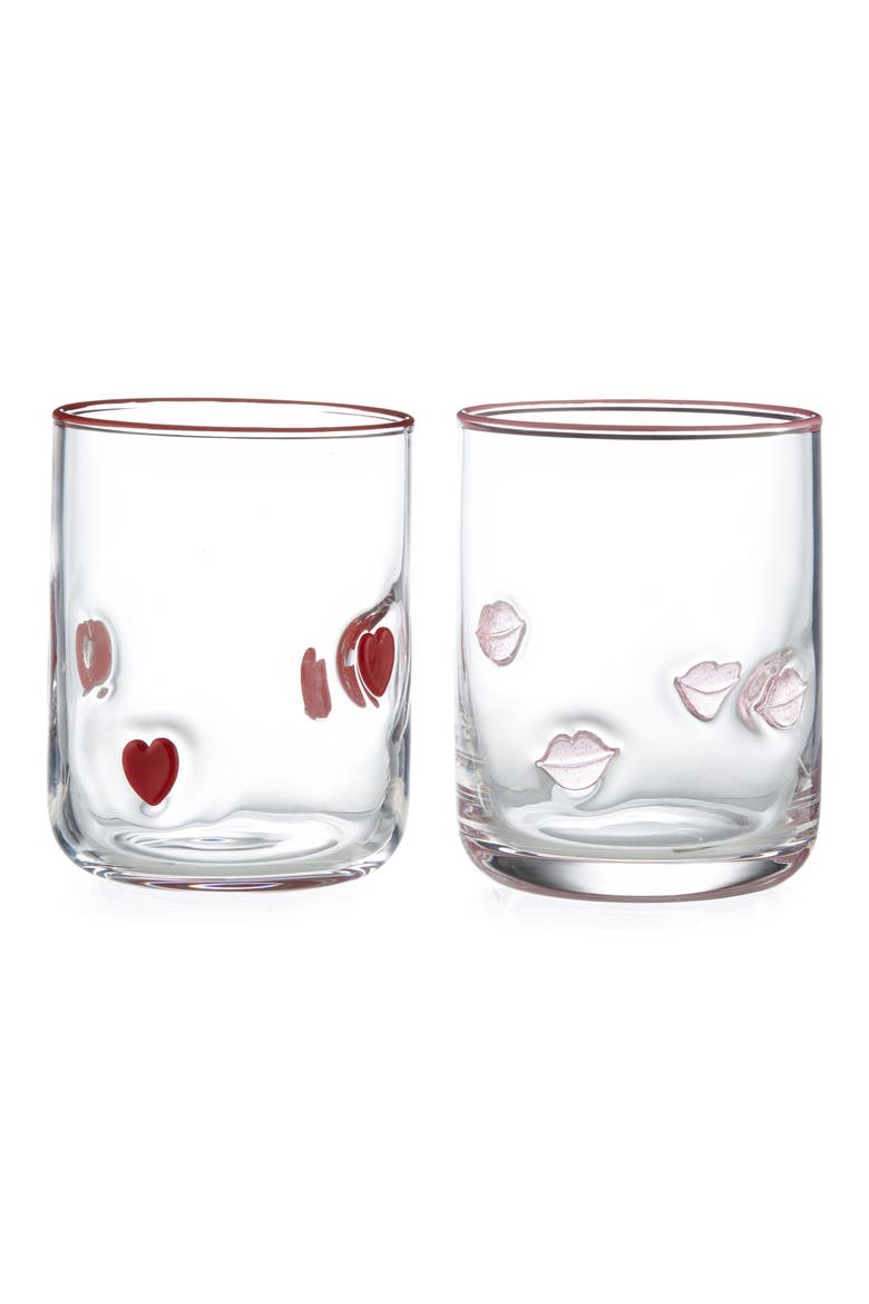 Set of 2 Coordinated Icon Glasses, Main, color, RED