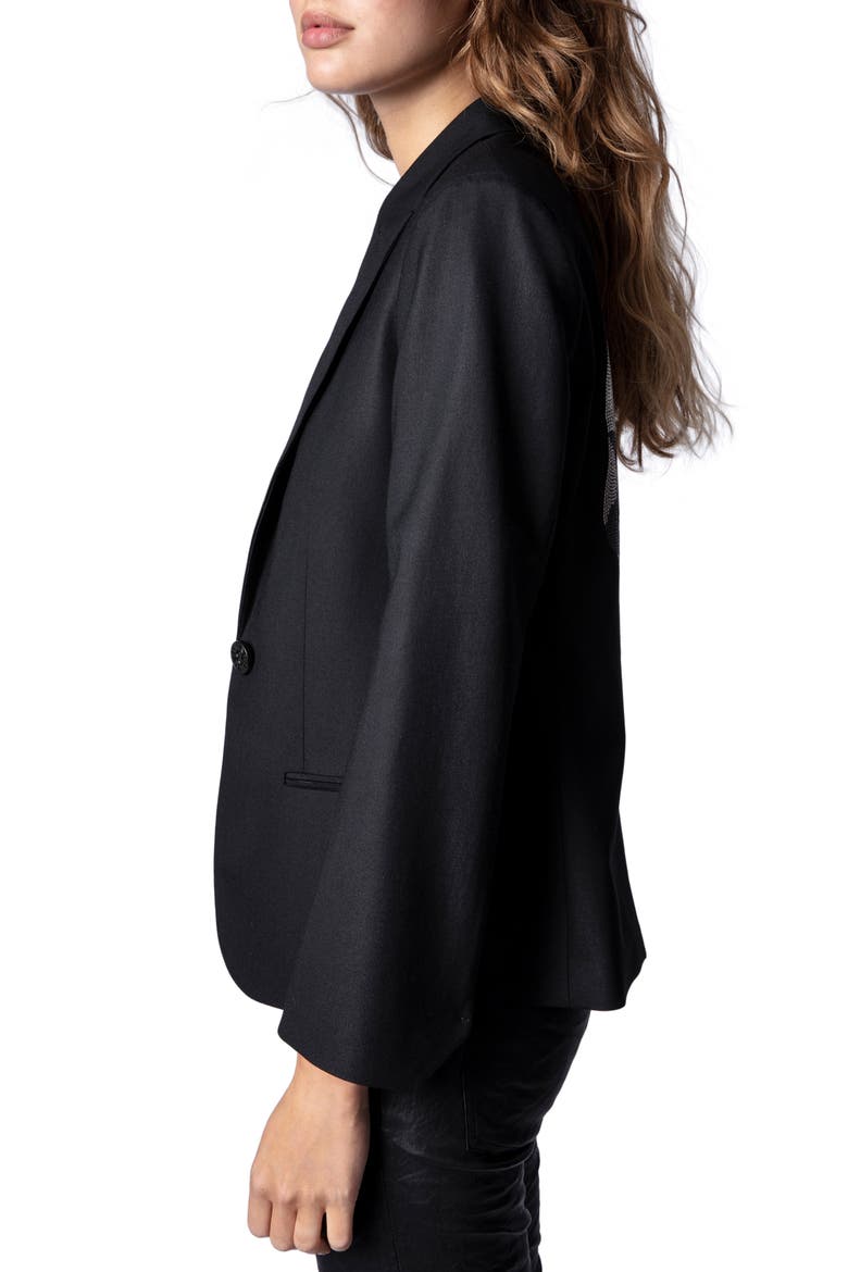 Vedy Camo Skull Blazer, Alternate, color, NOIR