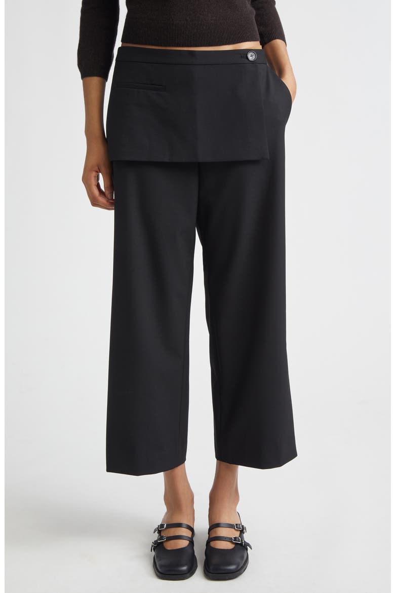 Mott Crop Skirt Pants, Main, color, BLACK