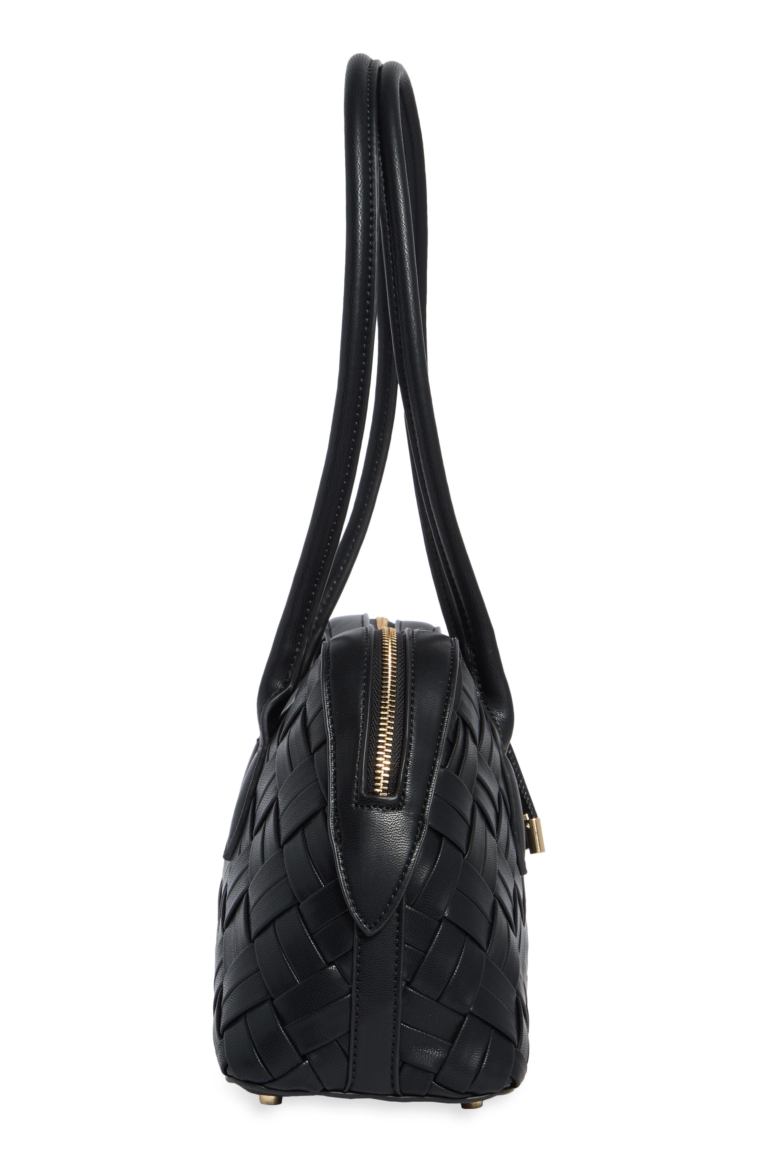 Woven Shoulder Bag, Alternate, color, BLACK