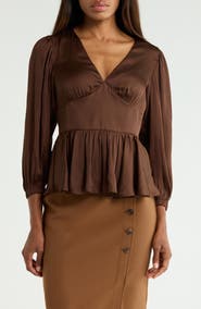Derek Lam 10 Crosby Savannah V-Neck Peplum Top