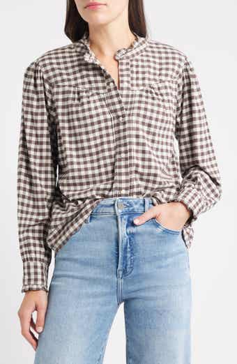 Rails Alanna Ruffle Gingham Snap-Up Shirt