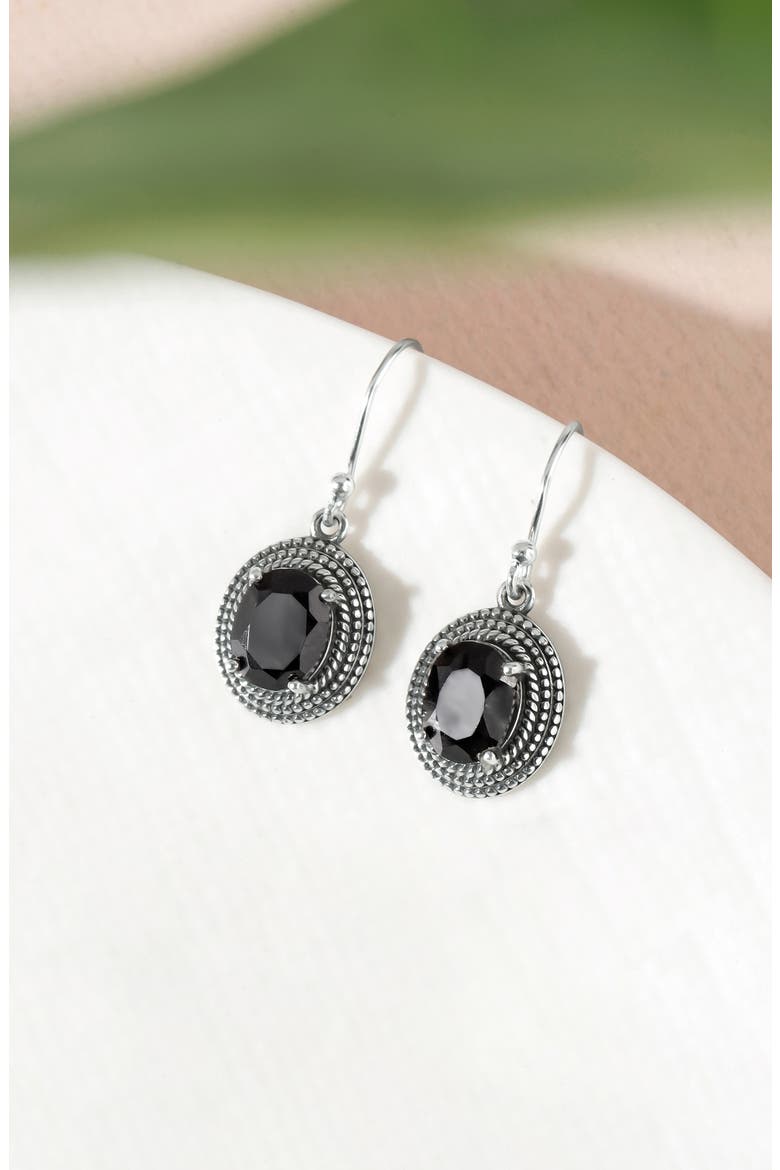 Onyx Drop Earrings, Alternate, color, BLACK