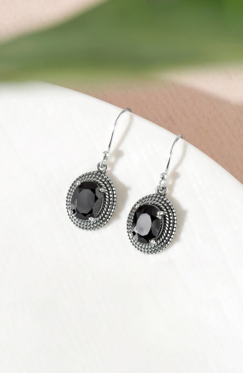 YS GEMS Onyx Drop Earrings, Alternate, color, Black