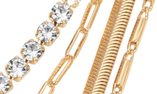 Ettika Maximalist Layered Crystal & Faux Pearl Necklace In Gold