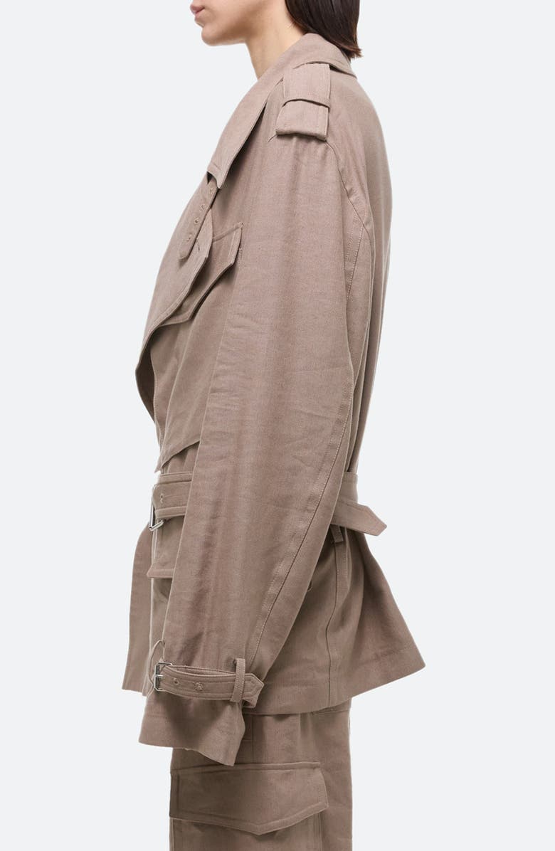 Helmut Lang CR Rider Arch Belted Trench Jacket, Alternate, color, Driftwood