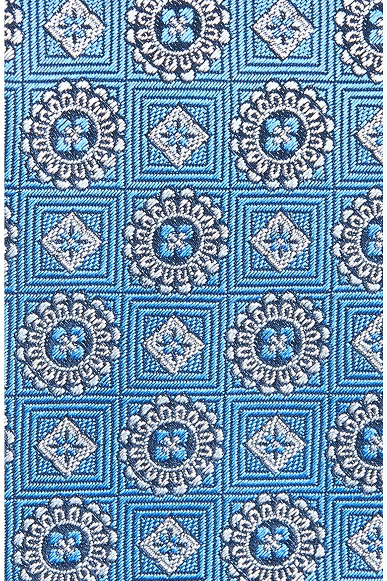 Neat Medallion Silk Jacquard Tie, Alternate, color, BLUE