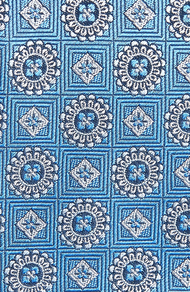 David Donahue Neat Medallion Silk Jacquard Tie, Alternate, color, Blue