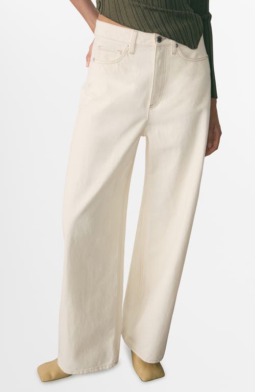 Shop Mango Camilla High Waist Balloon Leg Jeans In Ecru