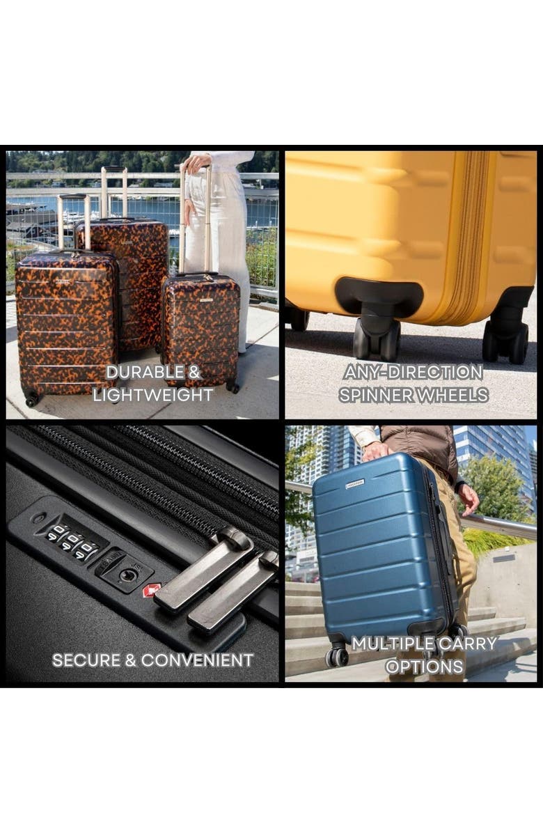 Ricardo Beverly Hills Cambria Hardside Luggage 24-inch Medium Checked, Alternate, color, Black Pearl