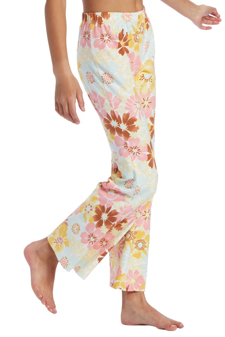 Kids' Flower Power Crop Jersey Flare Pants, Alternate, color, FLAMINGO