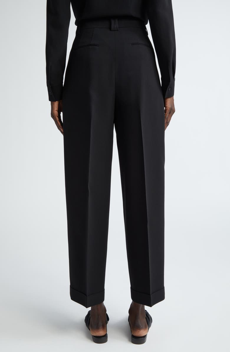 Lafayette 148 New York Wyatt Pleated Finesse Crepe Barrel Leg Pants, Alternate, color, Black
