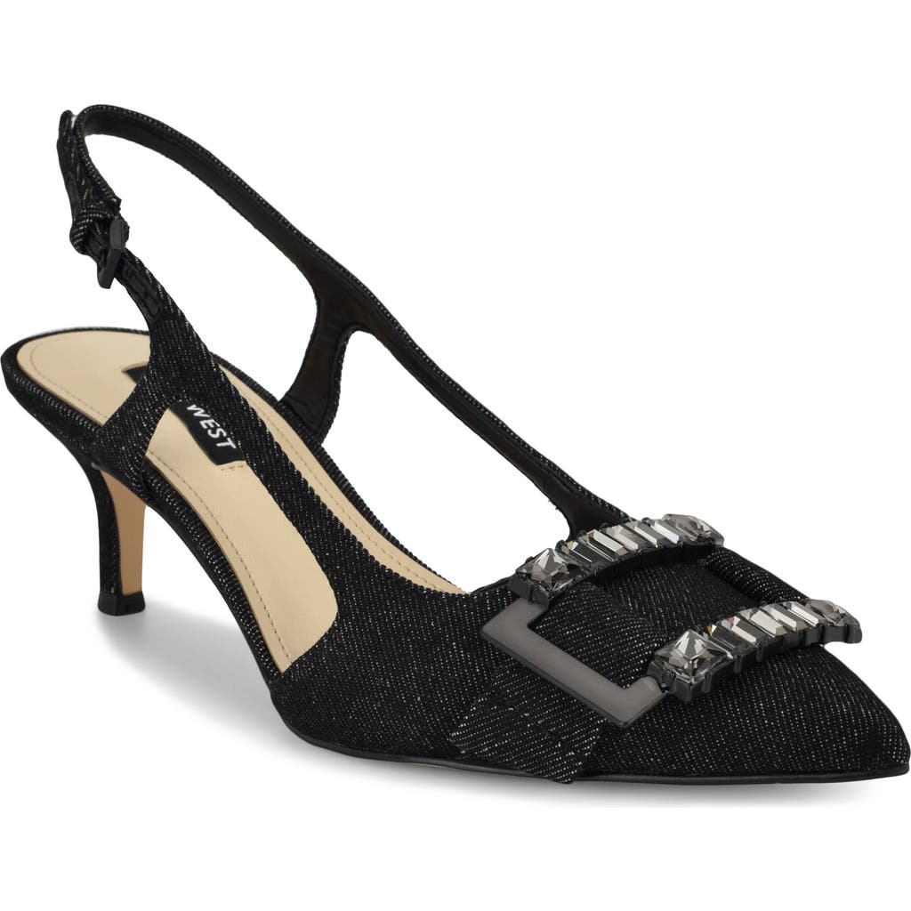 Shop Nine West Neeri Pointed Toe Slingback Pump In Black