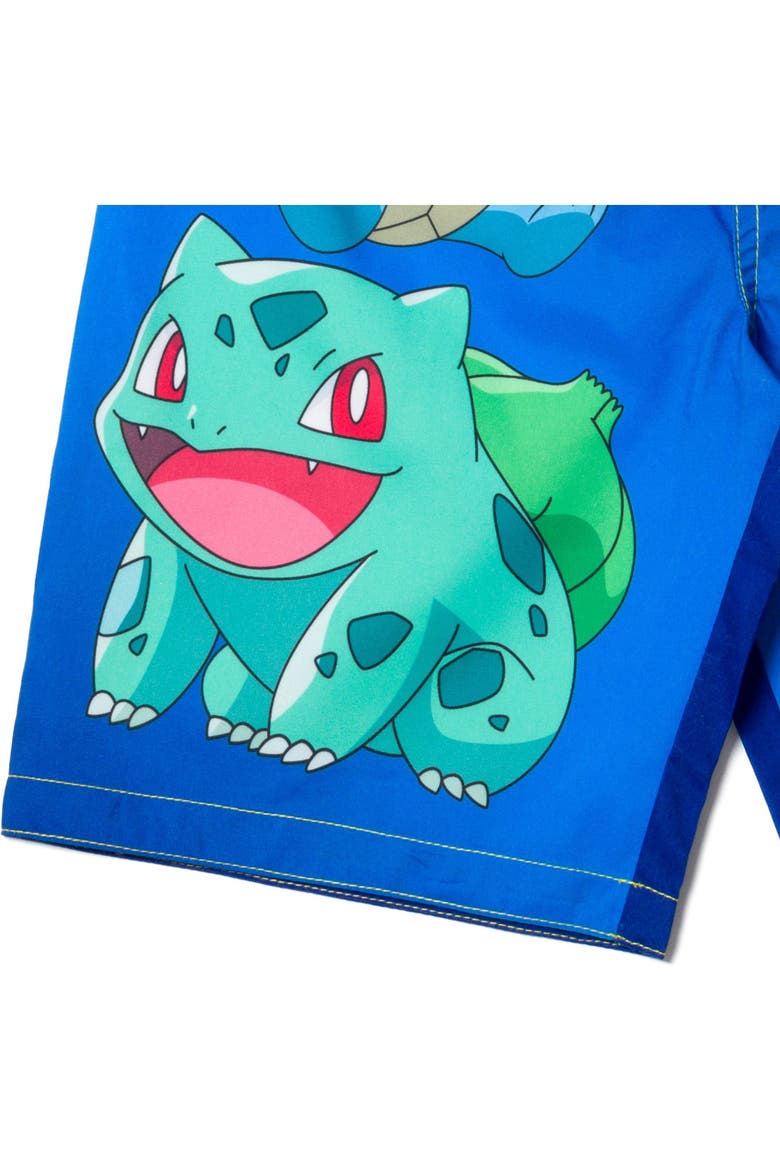Swimwear Bathing Suit Swim Trunks UPF 50+, Alternate, color, Pikachu Squirtle Blue