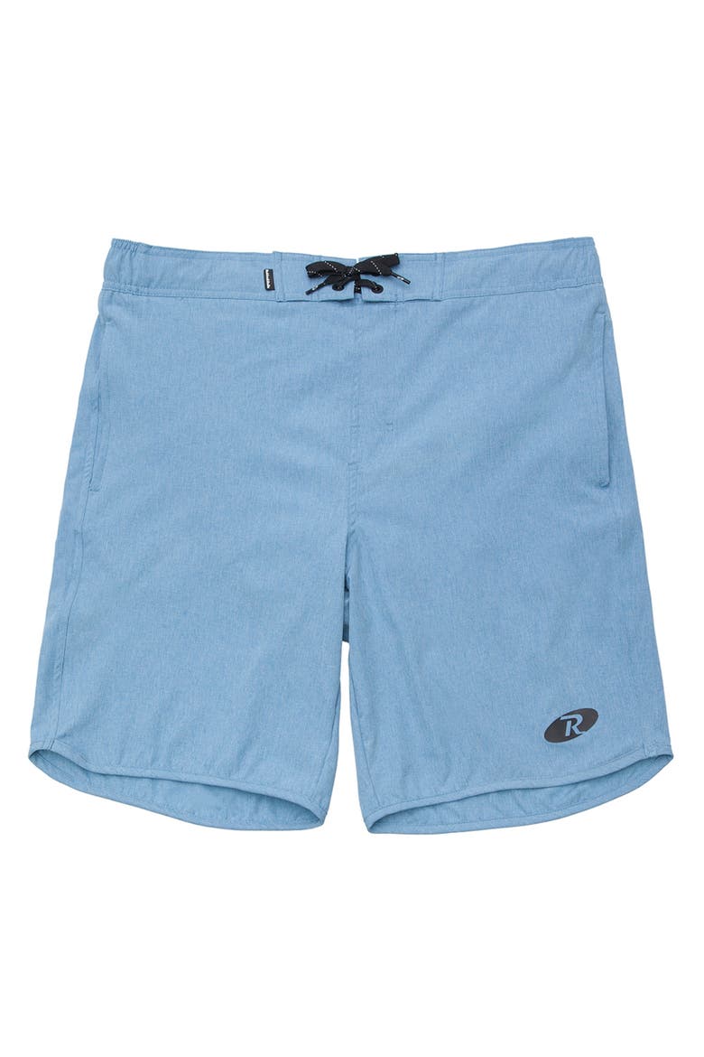 Quick-Dry Stretch Swim Trunks with Adjustable Waistband, Alternate, color, Light blue