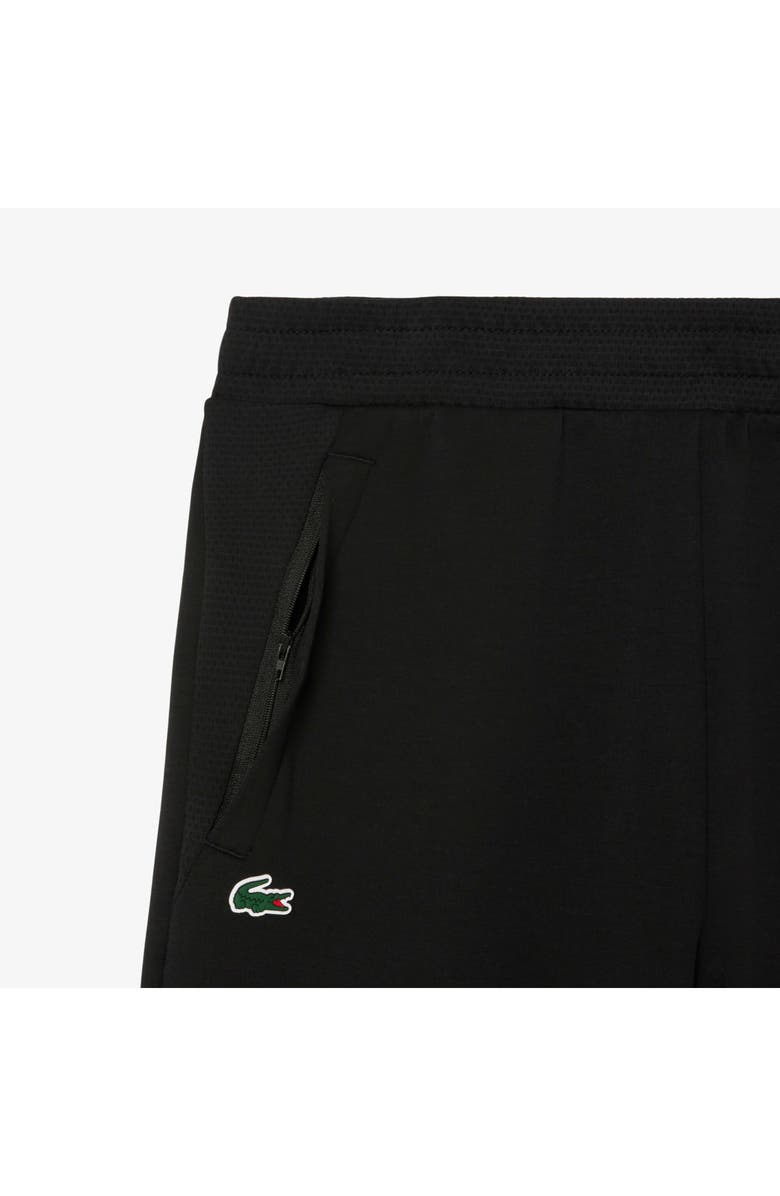 Lacoste Mesh Panel Tapered Track Pants, Alternate, color, Black