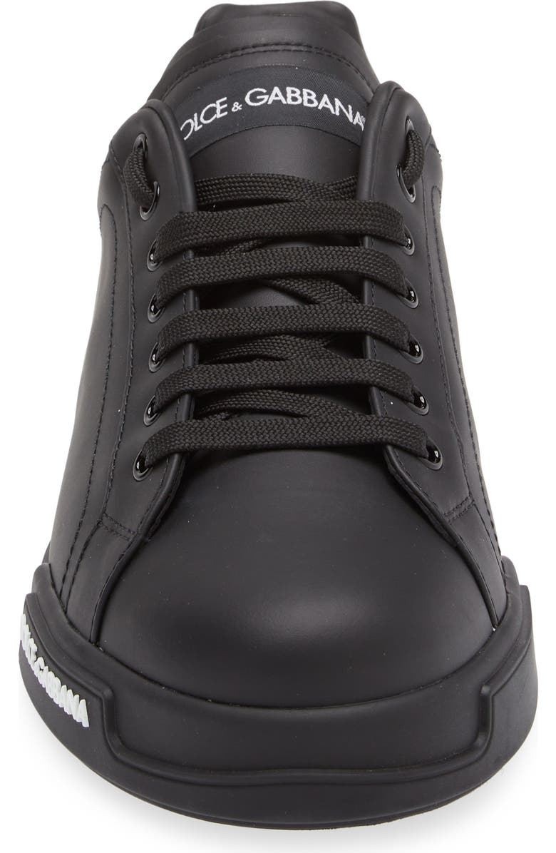 Dolce&Gabbana Portofino Logo Detail Sneaker, Alternate, color, Black/ Black