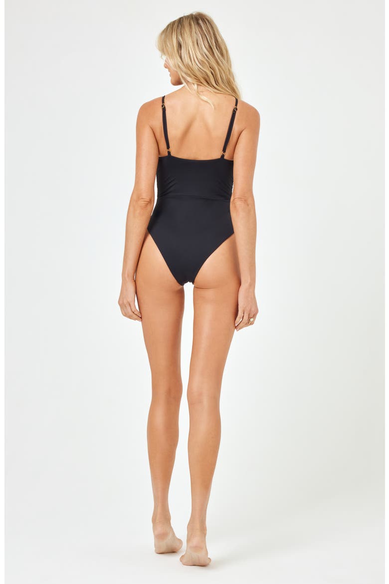 Piper Keyhole One-Piece Swimsuit, Alternate, color, BLACK