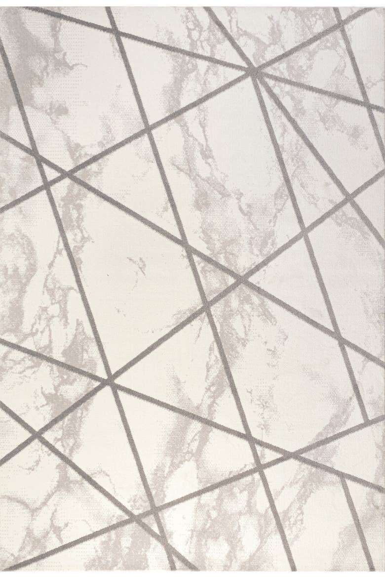 Patras Modern Geometric Marbled Area Rug, Main, color, Ivory/Gray