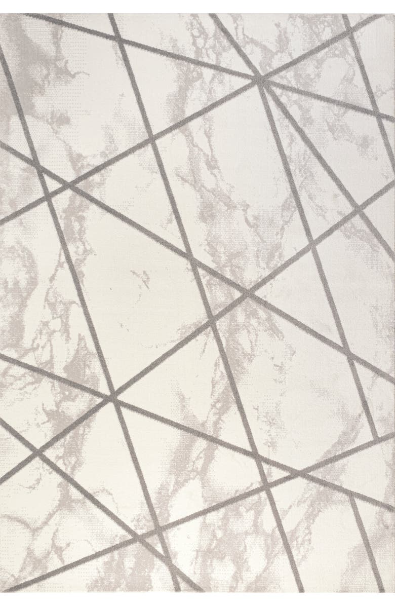 JONATHAN Y Patras Modern Geometric Marbled Area Rug, Main, color, Ivory/Gray