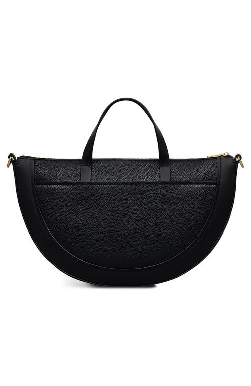 Radley Merchant Hall Medium Top Zip Leather Satchel In Black