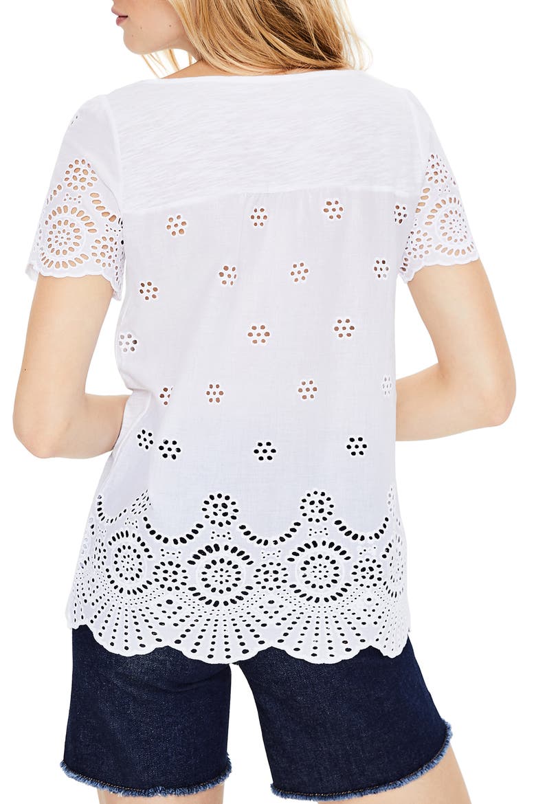 Isabella Lace Back Top, Alternate, color, WHITE